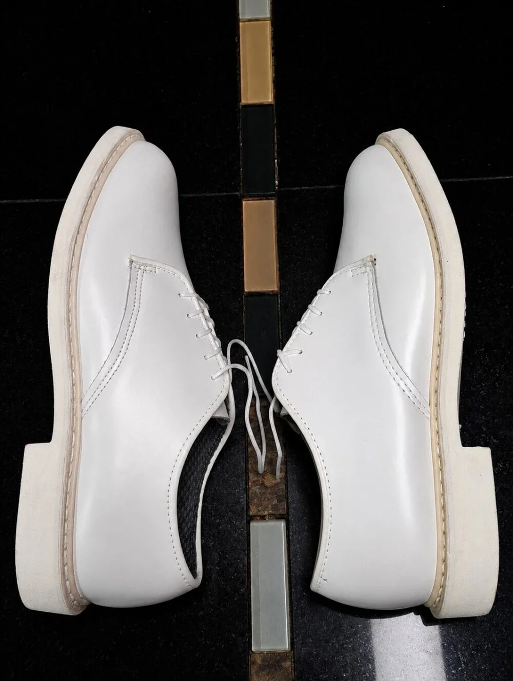 Altama White Leather Lace-Up  Oxford Dress Shoes Military USA Made Men Size 8